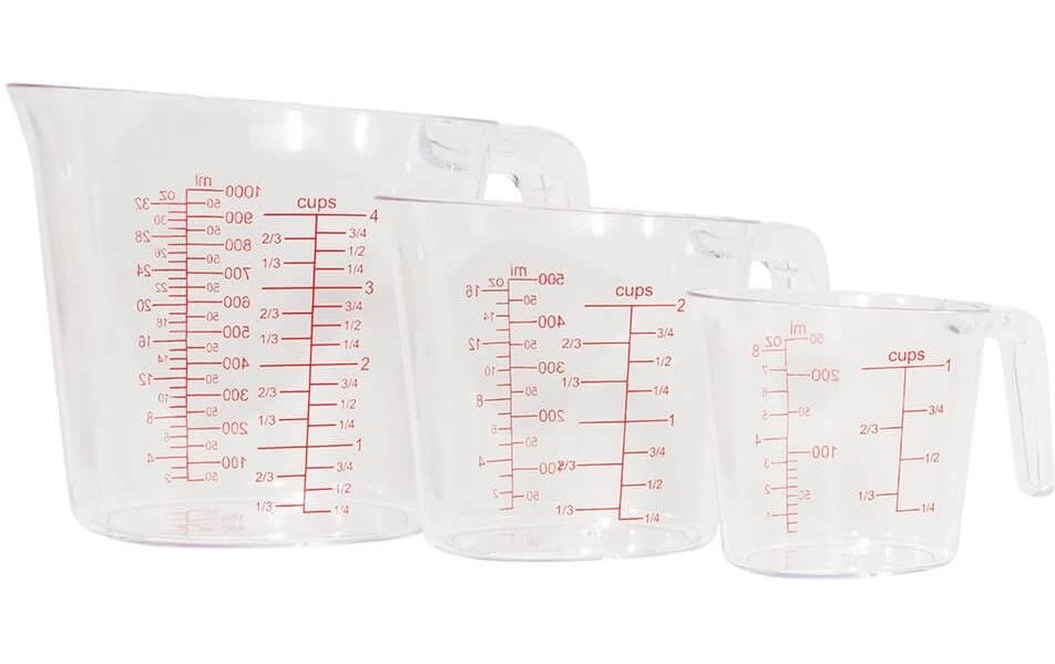 Patisse Messbecher 1 l, 14,9 × 20,2 × 12,3 cm, Kunststoff, Transparent, 3-teilig
