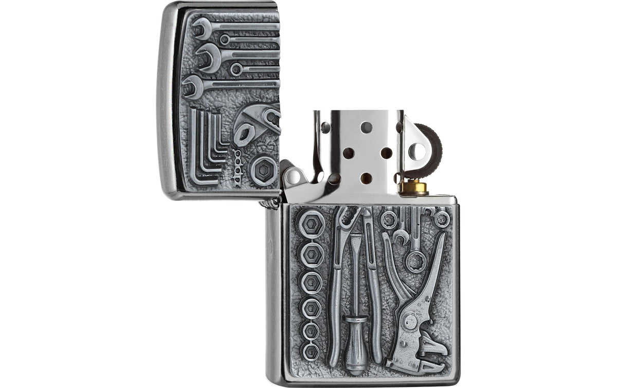 Zippo 207 Toolbox – Feuerzeug, Metall, Schwarz/Silber