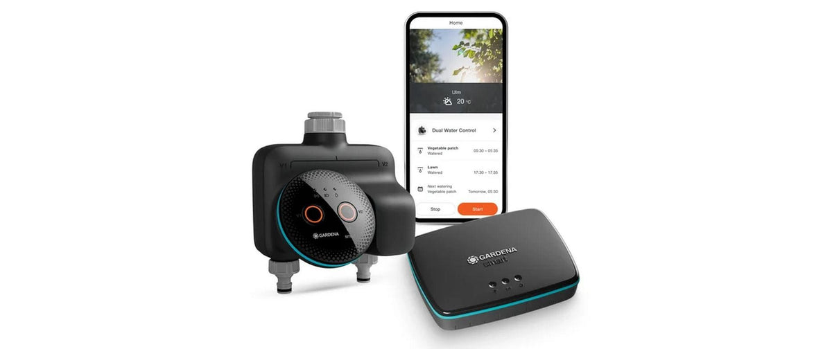 Gardena Smart Dual Water Control – Zubehör – Batteriebetrieb, 12 bar – für Gardena smart App