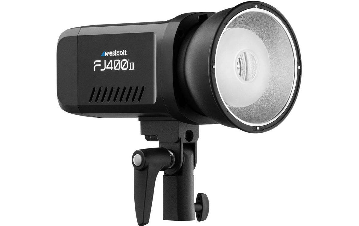 Westcott FJ400 II Akkublitz – 400 Ws, Leitzahl 40, 74 Wh Akku (2500 mAh) – 2400 g, 235 × 170 × 112 mm