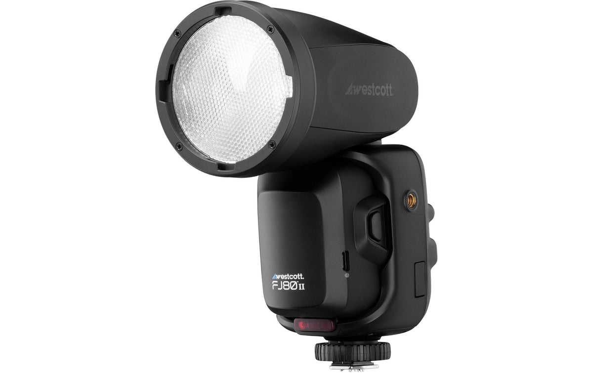 Westcott FJ80 II M Aufsteckblitz – 80 Ws, Leitzahl 32 – für Canon, Fujifilm, Lumix u. a. – Schwarz
