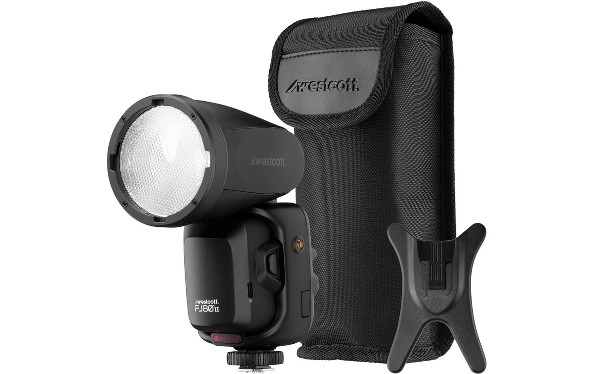 Westcott FJ80 II M Aufsteckblitz – 80 Ws, Leitzahl 32 – für Canon, Fujifilm, Lumix u. a. – Schwarz