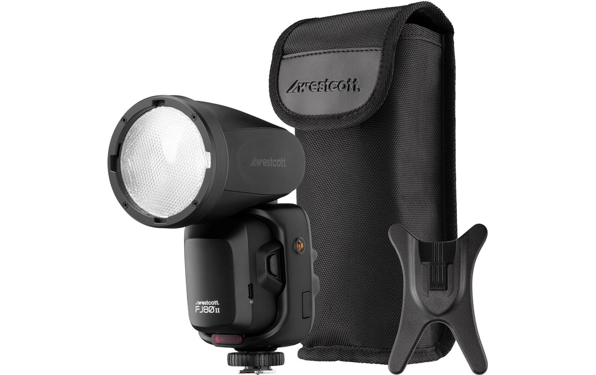 Westcott FJ80 II S 80Ws Aufsteckblitz – Leitzahl 44, Li-Po-Akku 1'600 mAh (17,76 Wh, 11,1 V) – für Sony