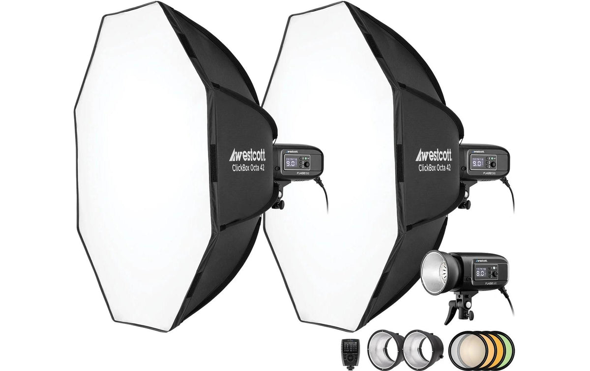 Westcott FJ400-SE Studioblitz-Kit (3-fach) – Leitzahl 44 – Netzbetrieb – für diverse Kameras