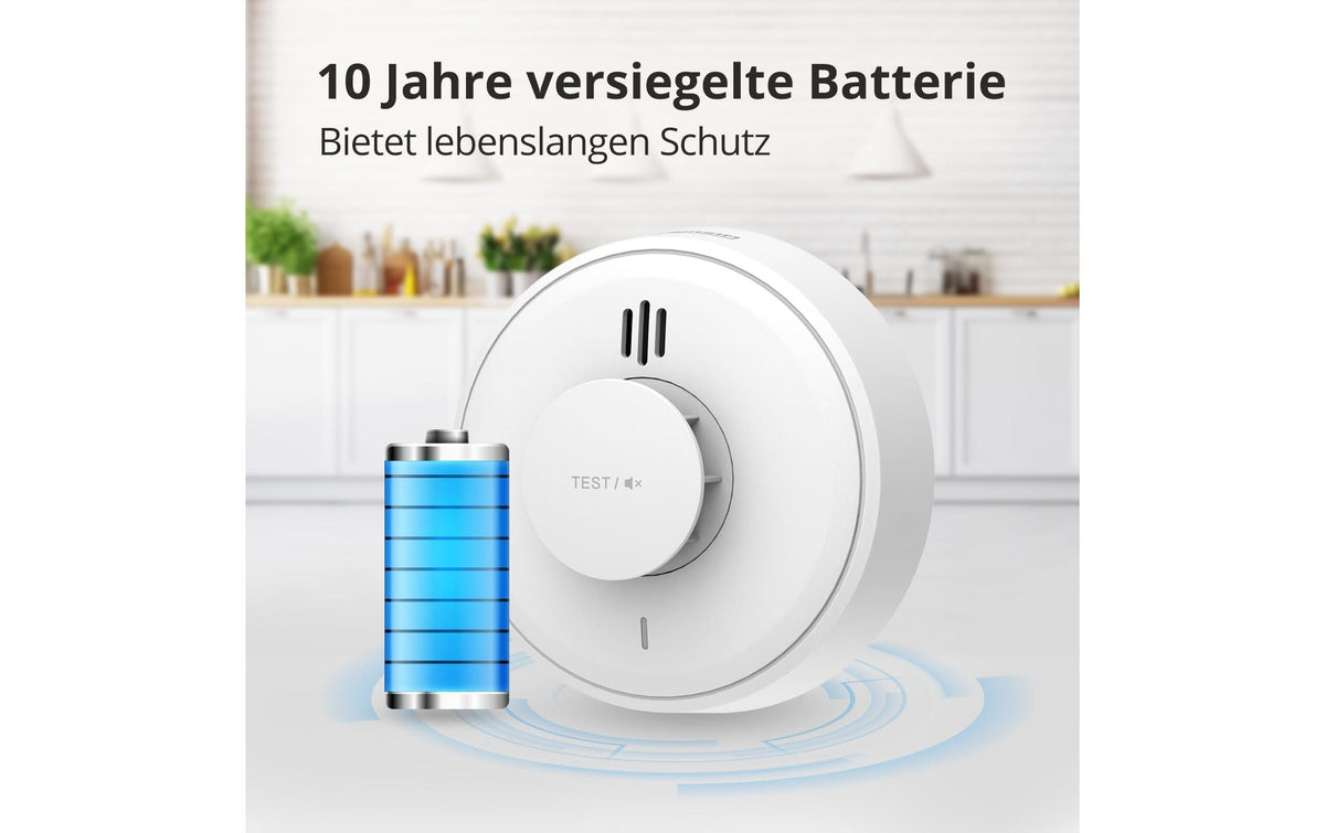 Dahua Technology Dahua DH-DHI-HY-HT10A – Hitzemelder, 10-Jahres-Batterie, 85 dB, EN 14604 – Weiss