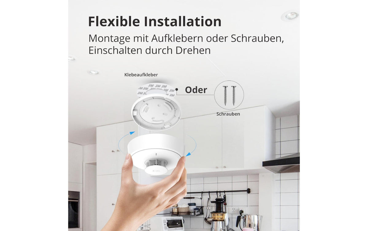 Dahua Technology Dahua DH-DHI-HY-HT10A – Hitzemelder, 10-Jahres-Batterie, 85 dB, EN 14604 – Weiss