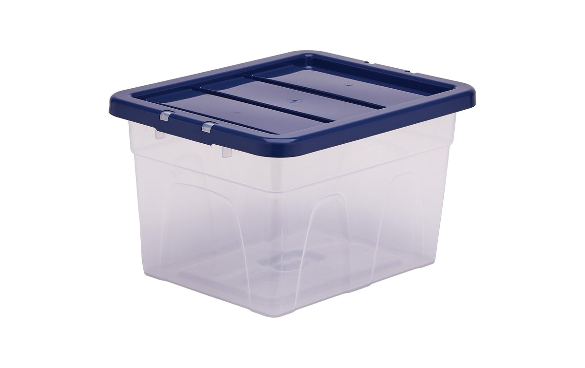 Fellowes ProStore Aufbewahrungsbox 22 L – B 370 × H 245 × T 400 mm, blau/transparent, Kunststoff
