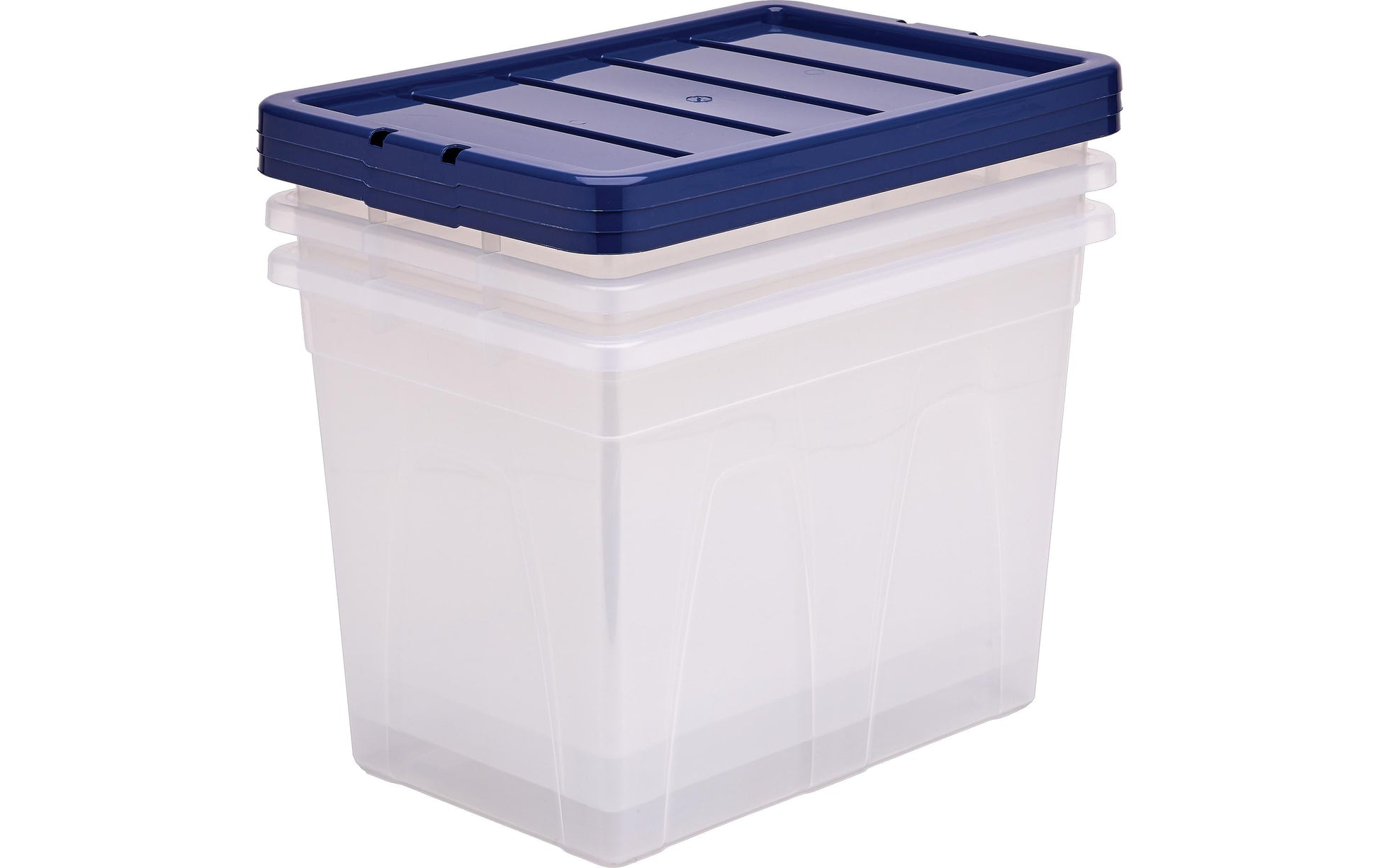 Fellowes ProStore Bankersbox Aufbewahrungsbox 64 L – Kunststoff – Transparent/Blau – 380 × 410 × 560 mm