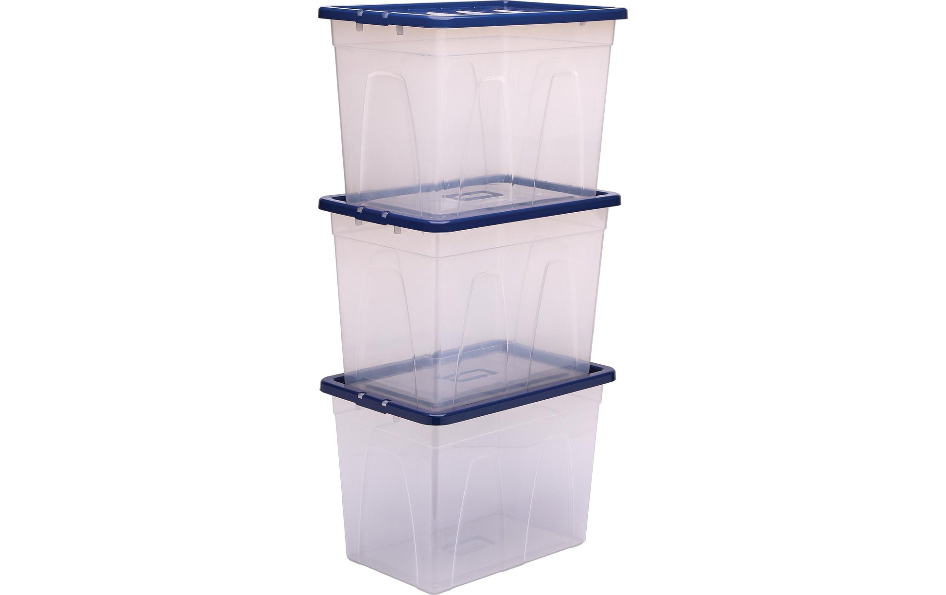 Fellowes ProStore Bankersbox Aufbewahrungsbox 64 L – Kunststoff – Transparent/Blau – 380 × 410 × 560 mm