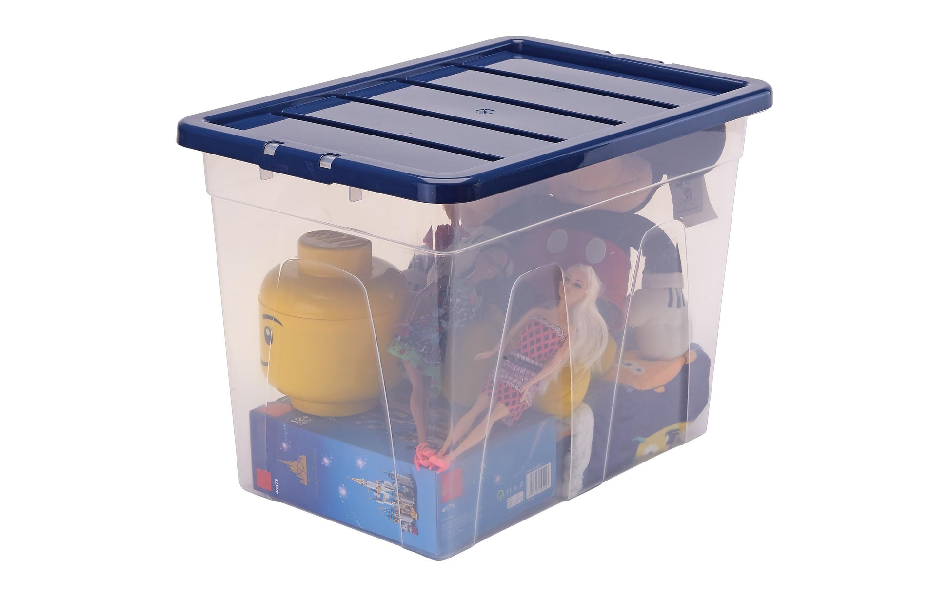 Fellowes ProStore Bankersbox Aufbewahrungsbox 64 L – Kunststoff – Transparent/Blau – 380 × 410 × 560 mm