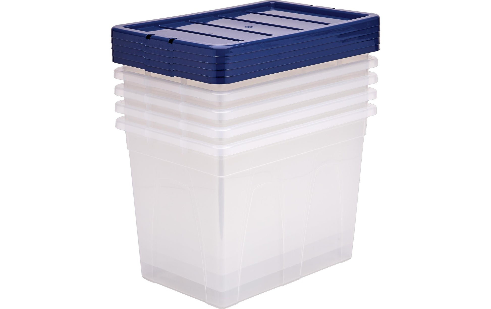Fellowes ProStore Bankersbox Aufbewahrungsbox 64 L – Kunststoff – Transparent/Blau – 380 × 410 × 560 mm