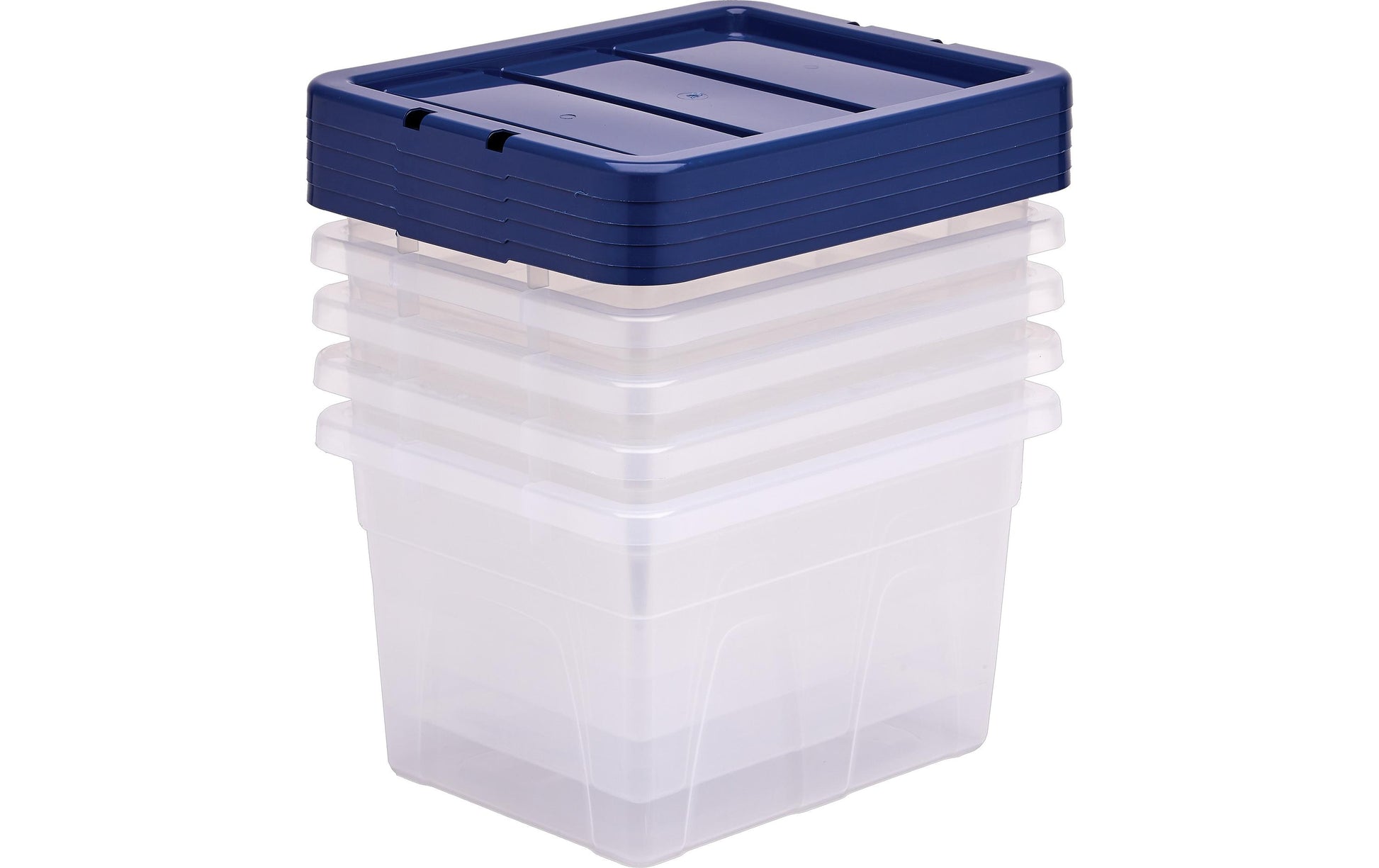Fellowes ProStore Aufbewahrungsbox 22 L – B 370 × H 245 × T 400 mm, blau/transparent, Kunststoff