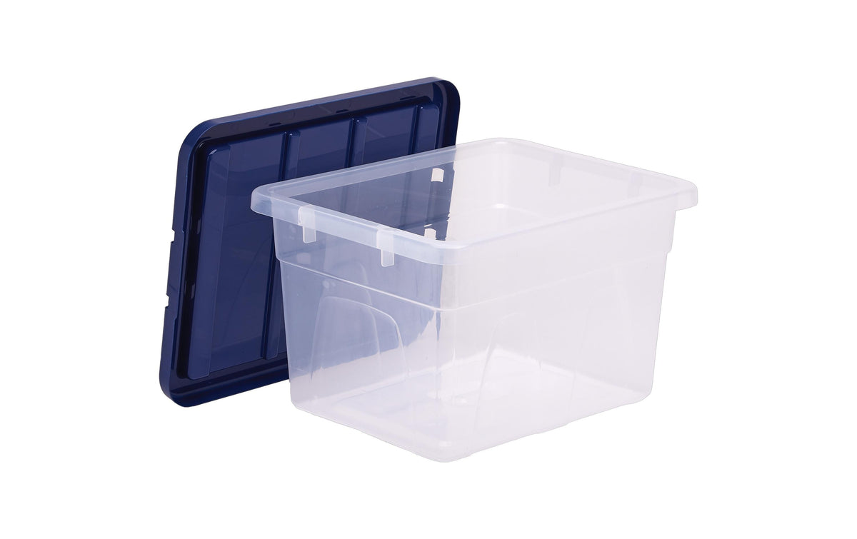 Fellowes ProStore Aufbewahrungsbox 22 L – B 370 × H 245 × T 400 mm, blau/transparent, Kunststoff