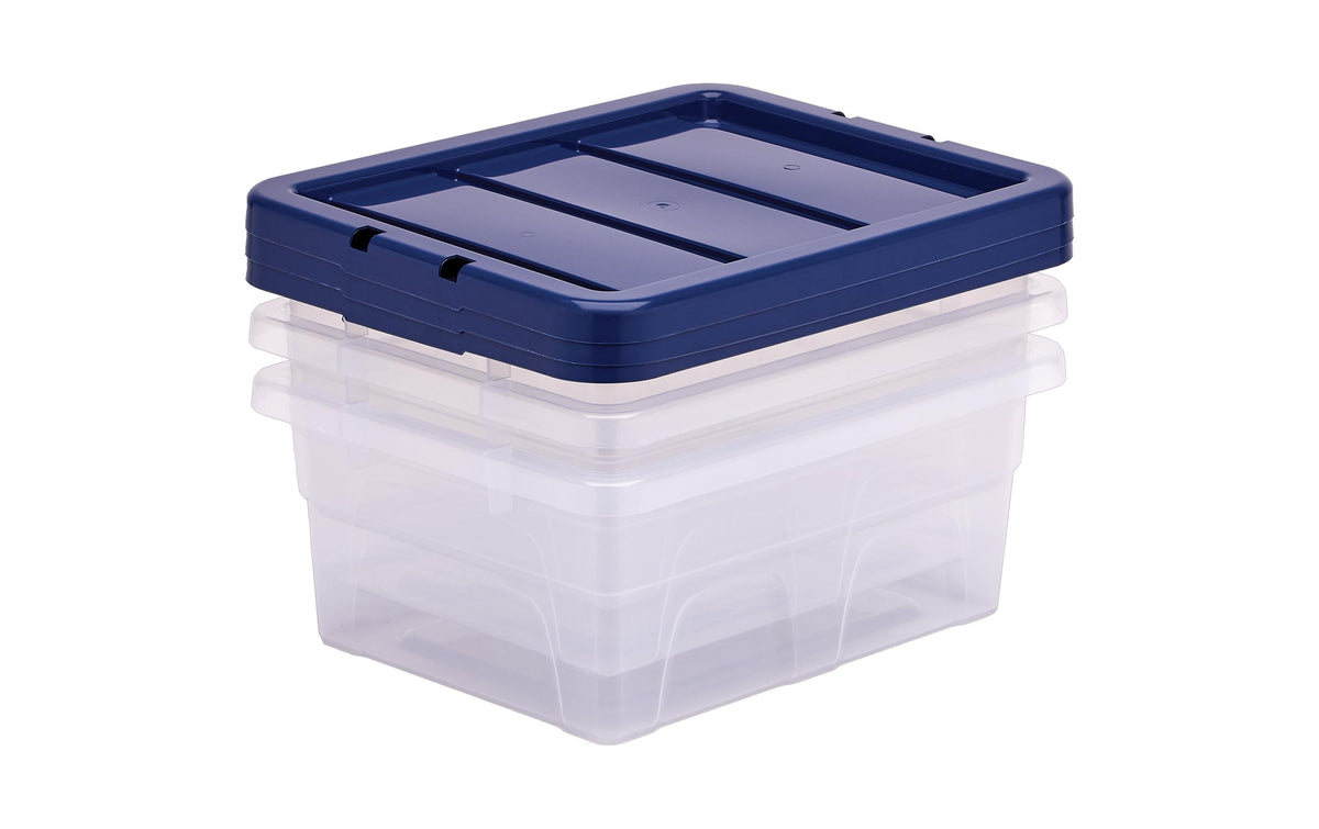 Fellowes Aufbewahrungsbox 15 L – Kunststoff – Transparent/Blau – 320 × 170 × 400 mm