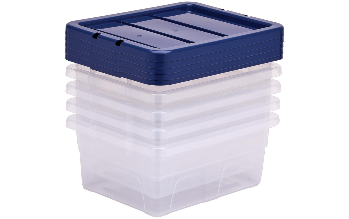 Fellowes Aufbewahrungsbox 15 L – Kunststoff – Transparent/Blau – 320 × 170 × 400 mm