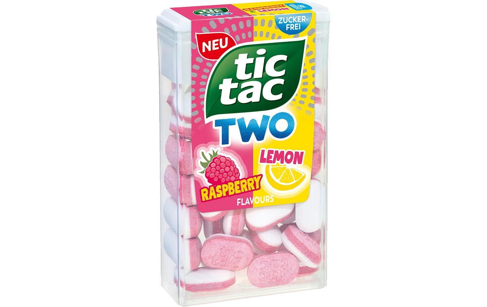 Tic Tac Zwei Lutschbonbons – Himbeere & Zitrone – 38,5 g