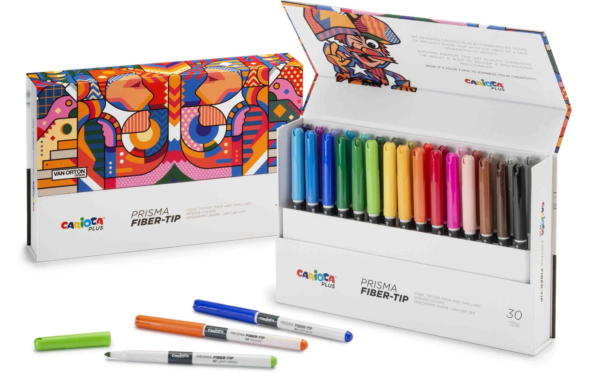 Carioca Prisma Plus Filzstifte – Rundspitze, 3,8 mm, auswaschbar, 30 Farben