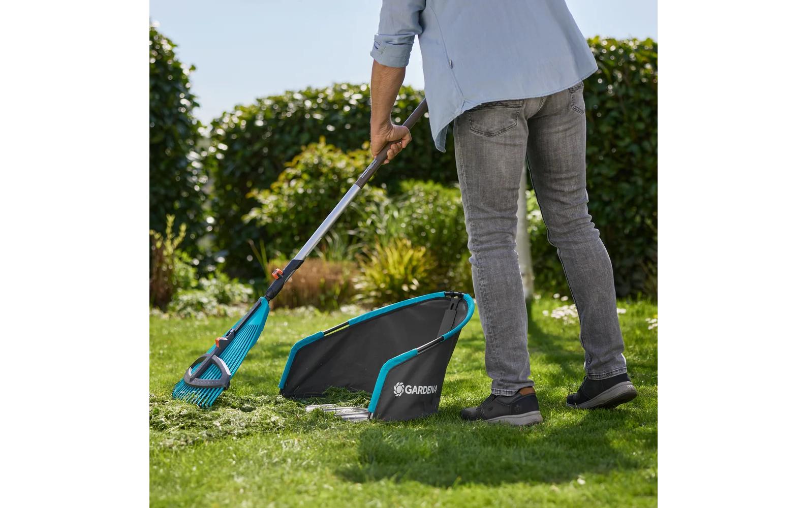 Gardena Spindelmäher Plus 400 – Schnittbreite 40 cm, Schnitthöhe 12–42 mm, Gewicht 9,5 kg, mit Grasfangsack