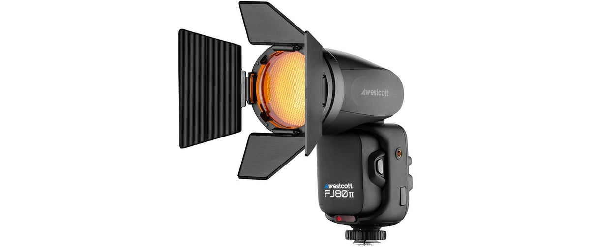 Westcott FJ80 Blitzvorsatz-Set – Barndoors, 30° Gitter, Snoot, Diffusorlinse, 10er-Pack Gels – für Westcott