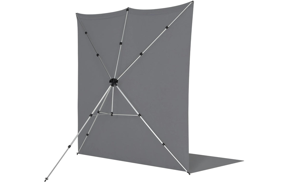 Westcott X-Drop Pro Hintergrundtuch – 2 438 × 3 962 mm, Polyester – Grau, mit Tragetasche