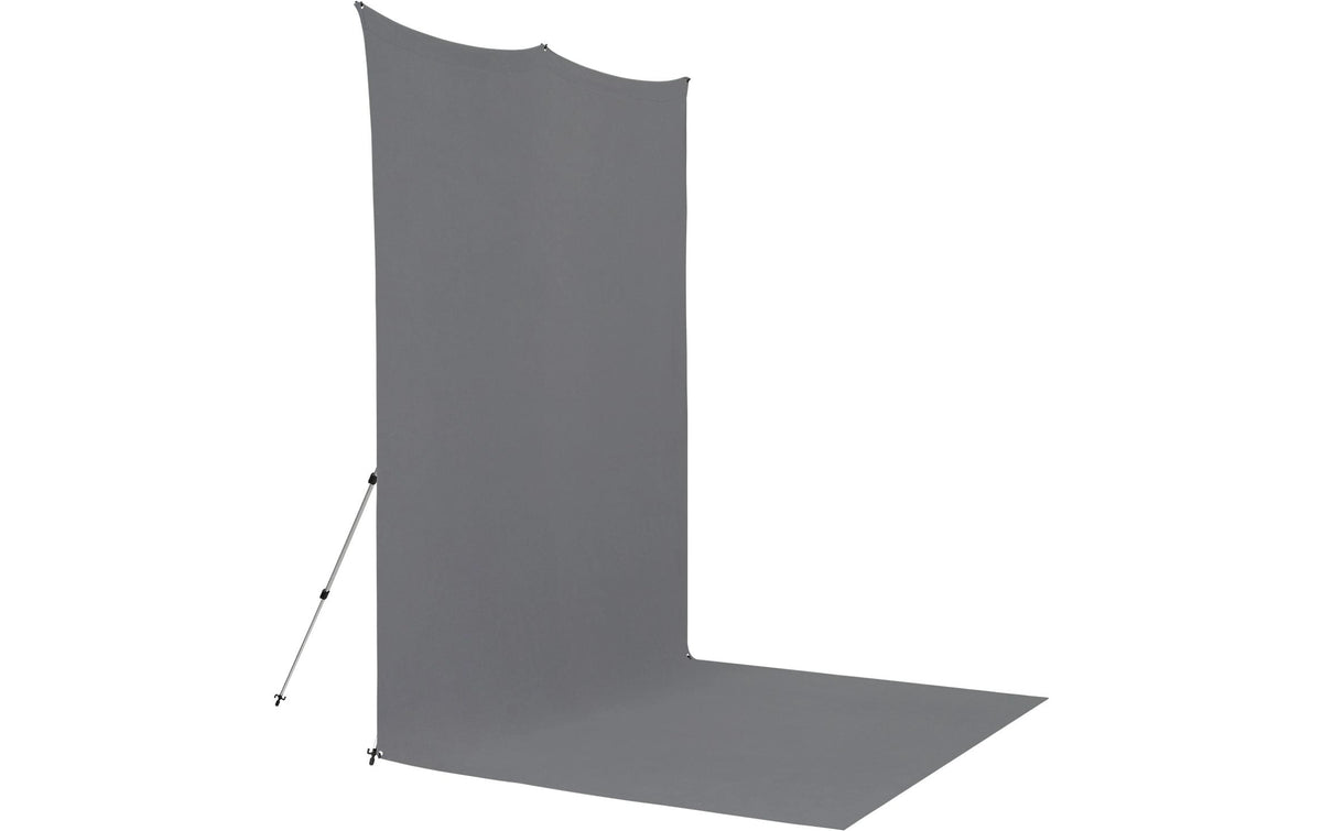 Westcott X-Drop Pro Hintergrundtuch – 2 438 × 3 962 mm, Polyester – Grau, mit Tragetasche