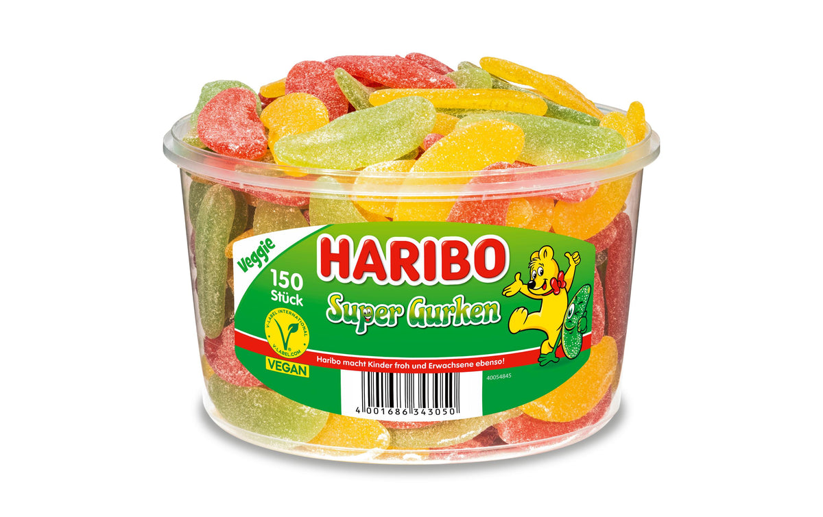 Haribo Gummibonbons – Super Gurken, vegan – 1,35 kg