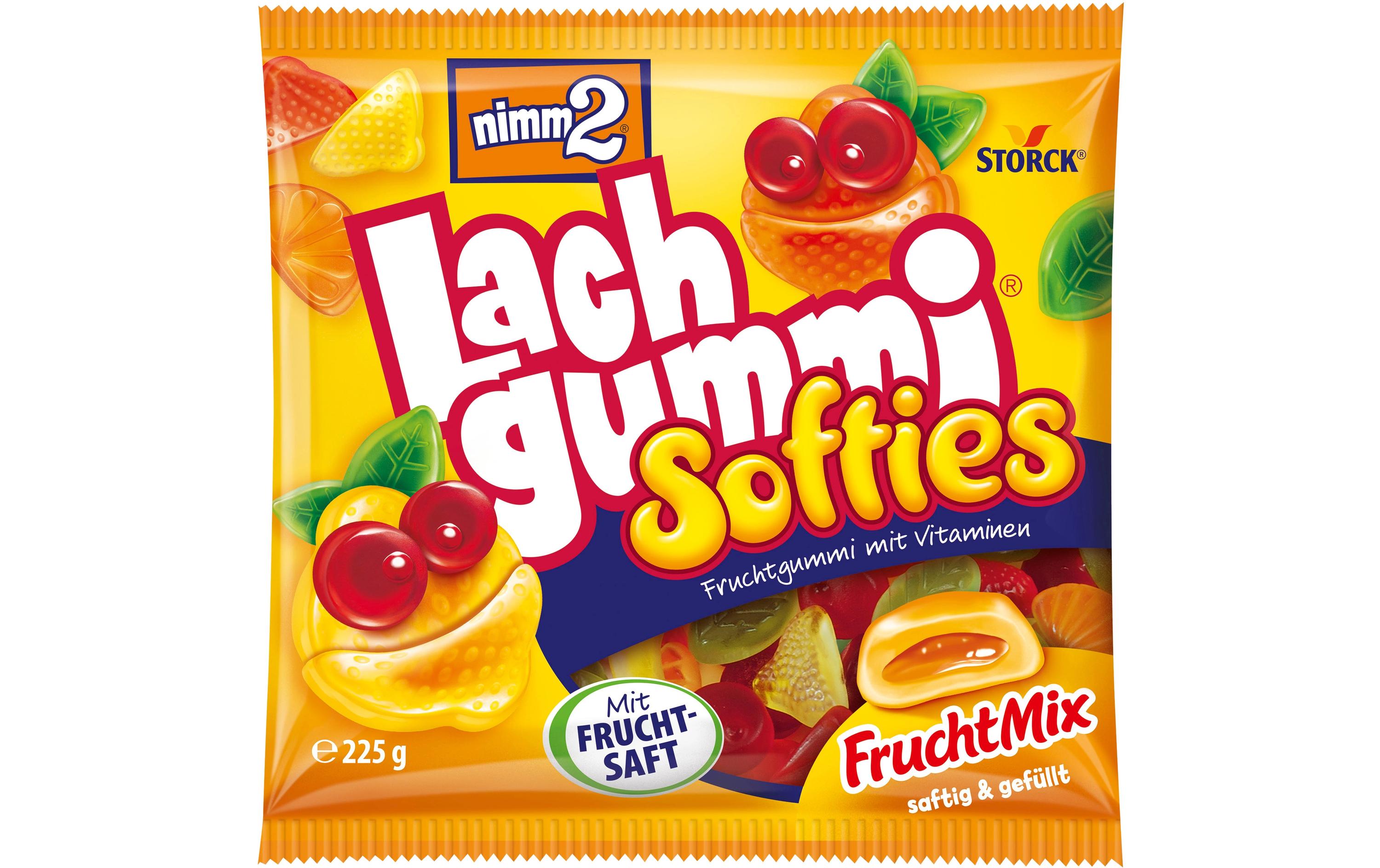 Storck Nimm2 Lachgummi Softies – Fruchtmix, glutenfrei – 225 g