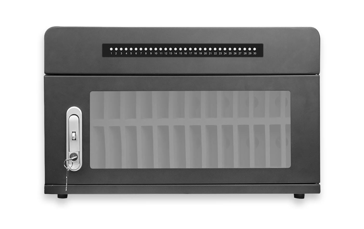 LMP Lade-/Aufbewahrungsschrank – für 30 Geräte – Abschliessbar, 1000 W (30 W/Port) – Schwarz