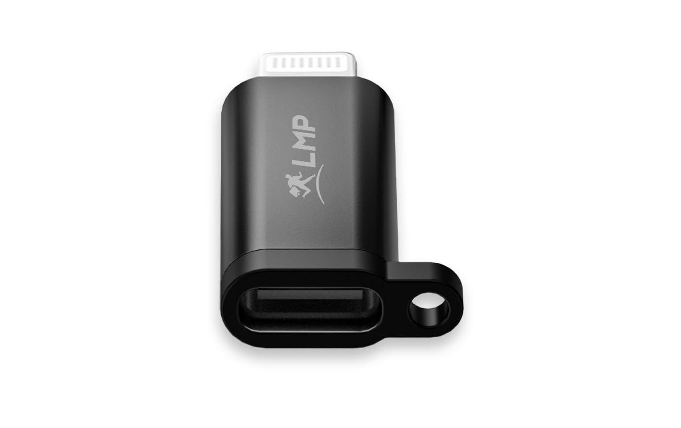 LMP USB-C zu Lightning Adapter – USB 3.2 Gen 2 (10 Gbit/s), für Apple Geräte mit Lightning, Schwarz