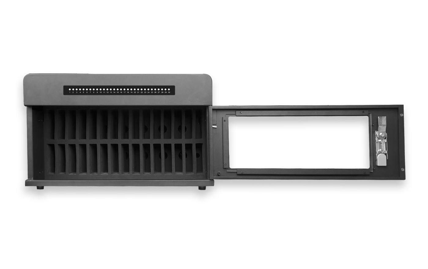 LMP Lade-/Aufbewahrungsschrank – für 30 Geräte – Abschliessbar, 1000 W (30 W/Port) – Schwarz