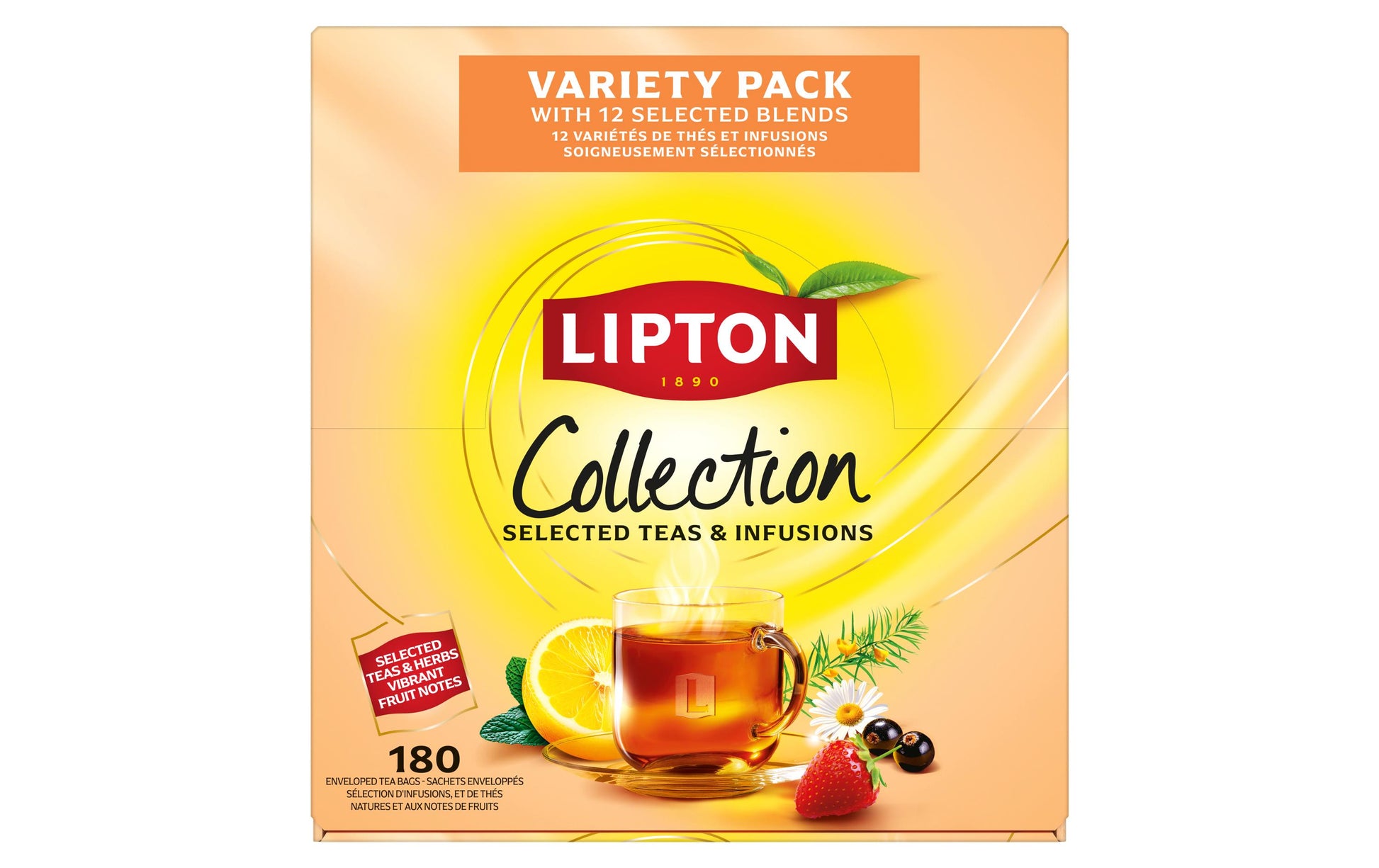 Lipton Schwarztee, Grüntee & Kräutertee – Teebeutel 180 Beutel – Fairtrade