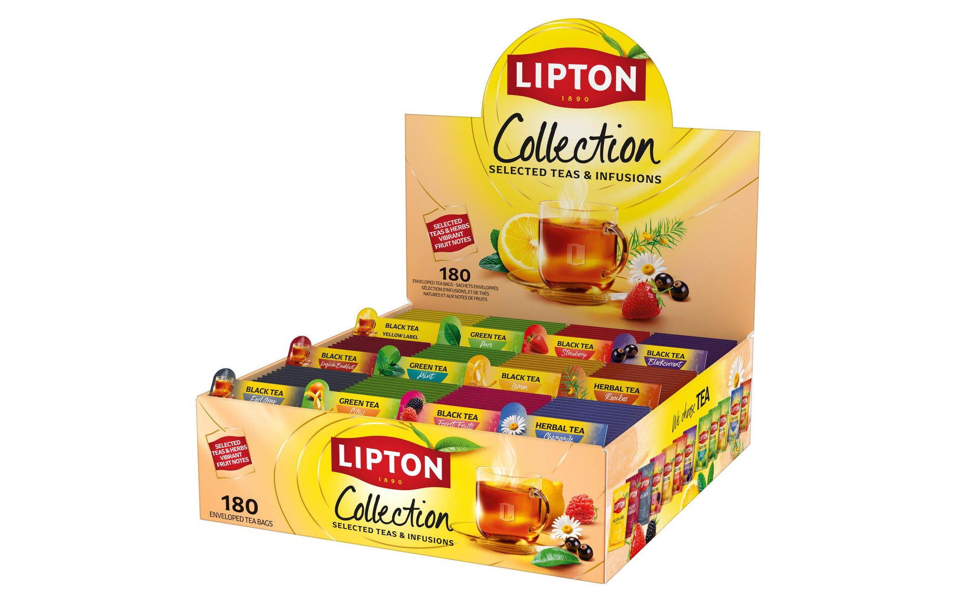 Lipton Schwarztee, Grüntee & Kräutertee – Teebeutel 180 Beutel – Fairtrade