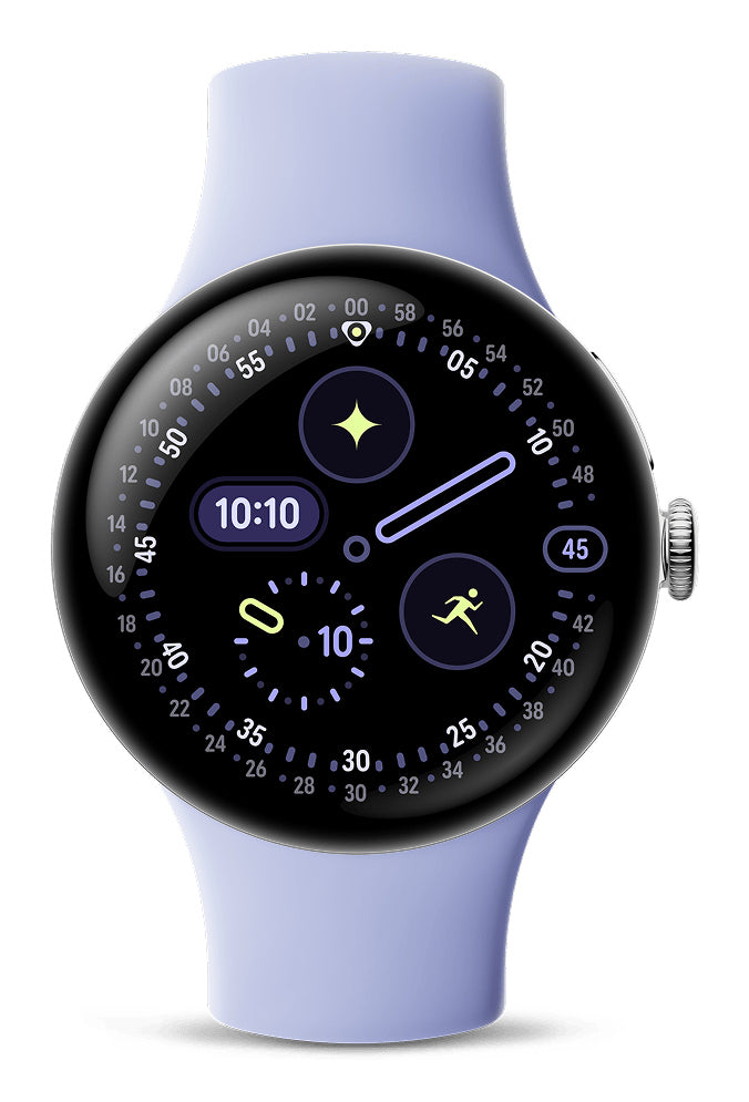 Google Pixel Watch 4 41 mm GPS – Aluminium Silber, Violett, S/L, 50 m, für Android