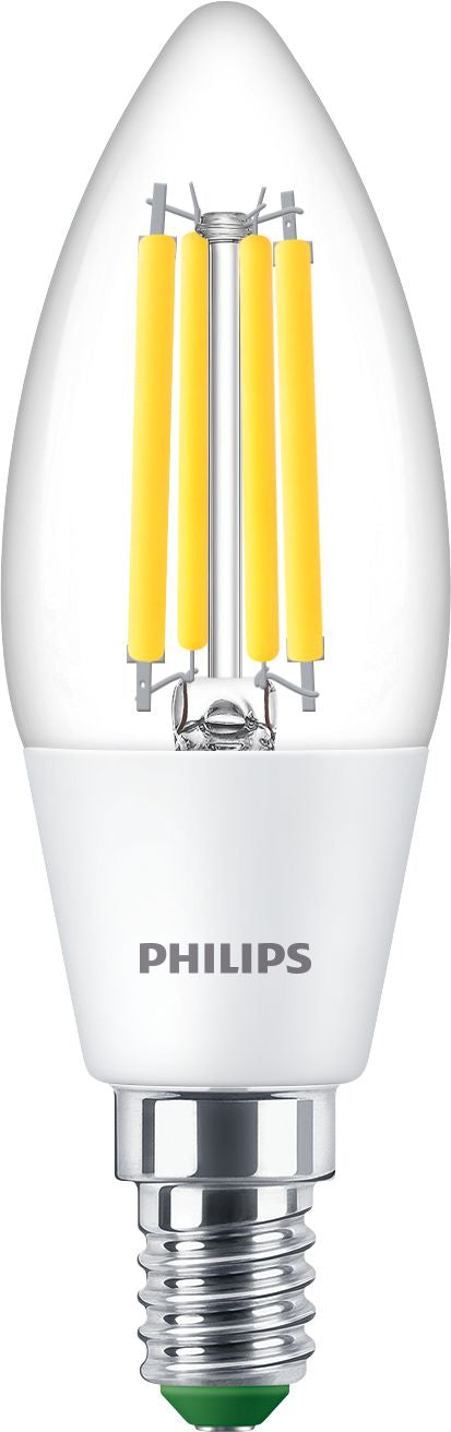 Philips by Signify Philips LED-Leuchtmittel E14 Kerze B35 – Neutralweiss 4000 K, 485 lm, 2,3 W – Transparent, Glas – 1 Stk.