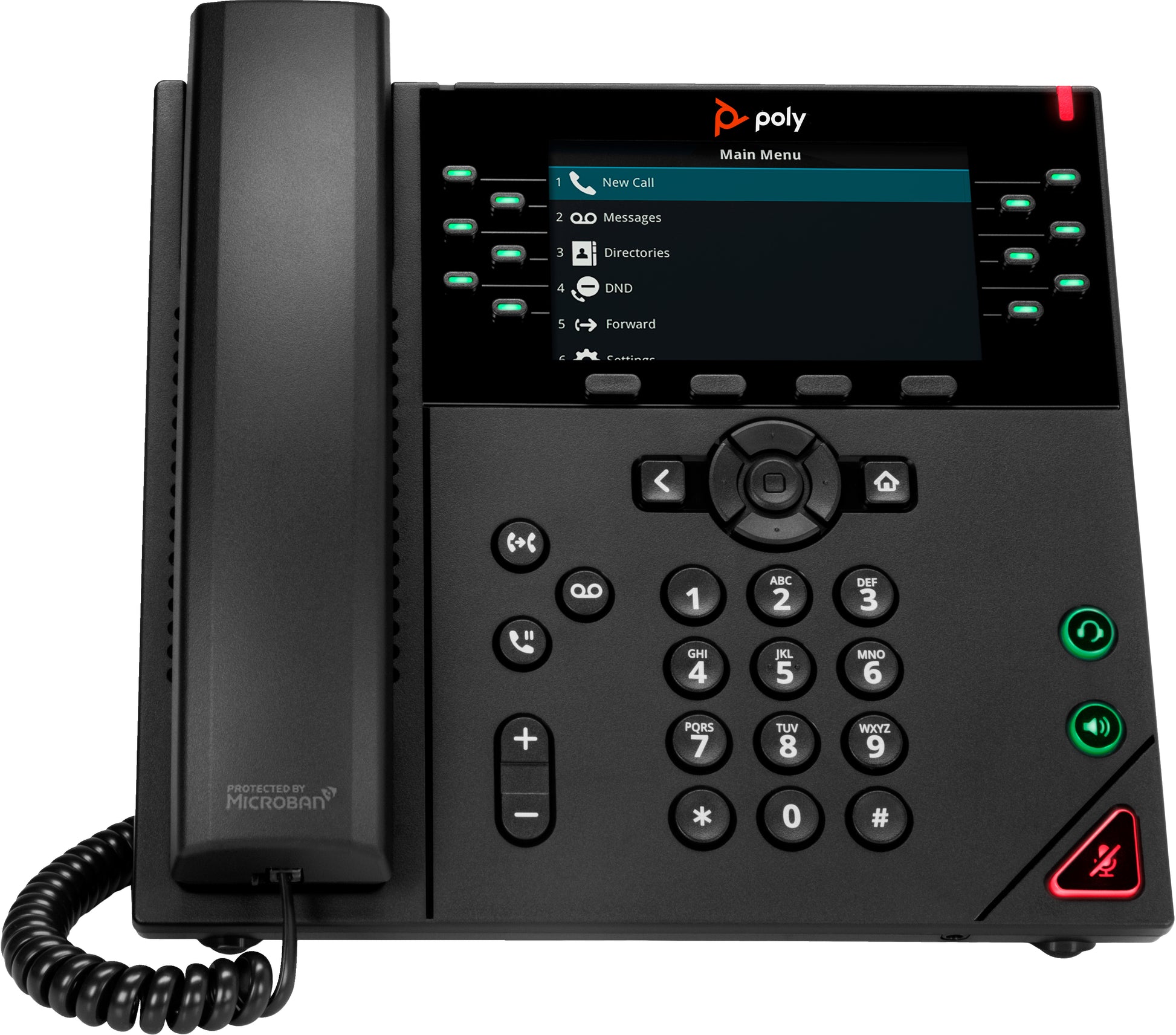 Poly VVX 450 – IP-Telefon, PoE, inkl. Headset, Schwarz