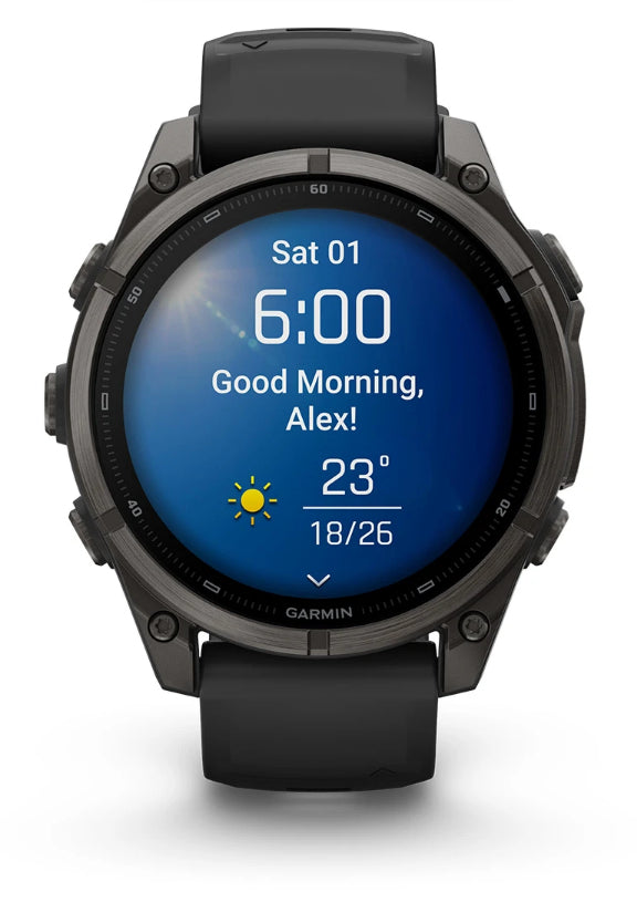 Garmin Fenix 9 47 mm GPS – Titan Carbongrau, Grau, 100 m, für Android, iOS