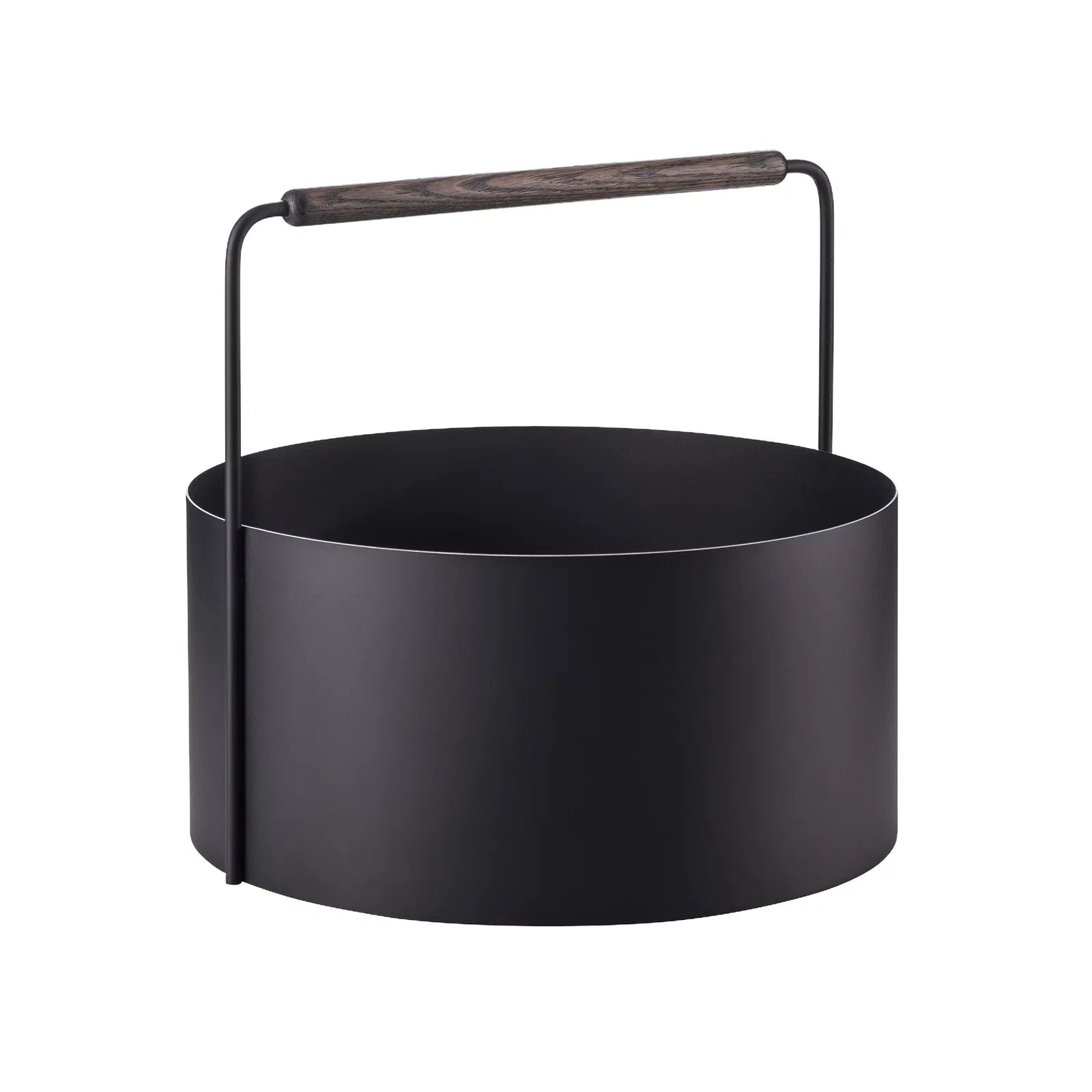 Blomus Ashi Aufbewahrungskorb – Stahl/Eiche – Schwarz/Braun – mit Griff – Ø 450 × H 420 mm