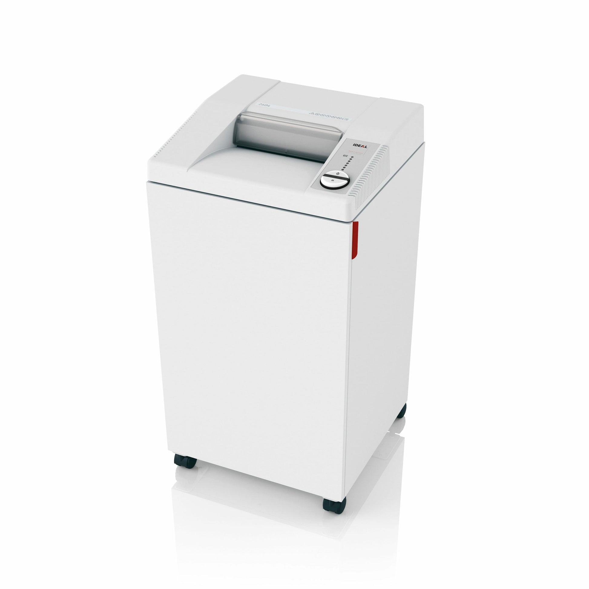 Ideal 2604/MC – Aktenvernichter, DIN P-6, Mikroschnitt 0,8 × 12 mm, 8 Blatt, 100 l, A4, mit automatischem Öler