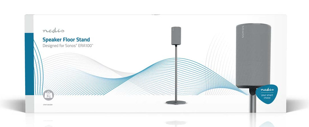 Nedis SPMT5850BK – Lautsprecher-Ständer – für Sonos Era100 – 3 kg, integriertes Kabelmanagement – schwarz