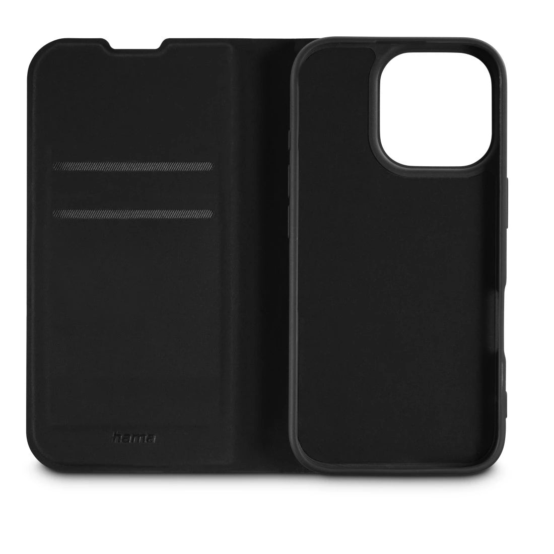 Hama Daily Protect – Folio – für Apple iPhone 16, mit Ständer, mit Kartenfach, PU+TPU, Schwarz
