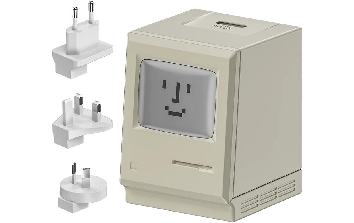 Sharge RETRO USB-Ladegerät 35 W – USB-C×1, GaN, Grau