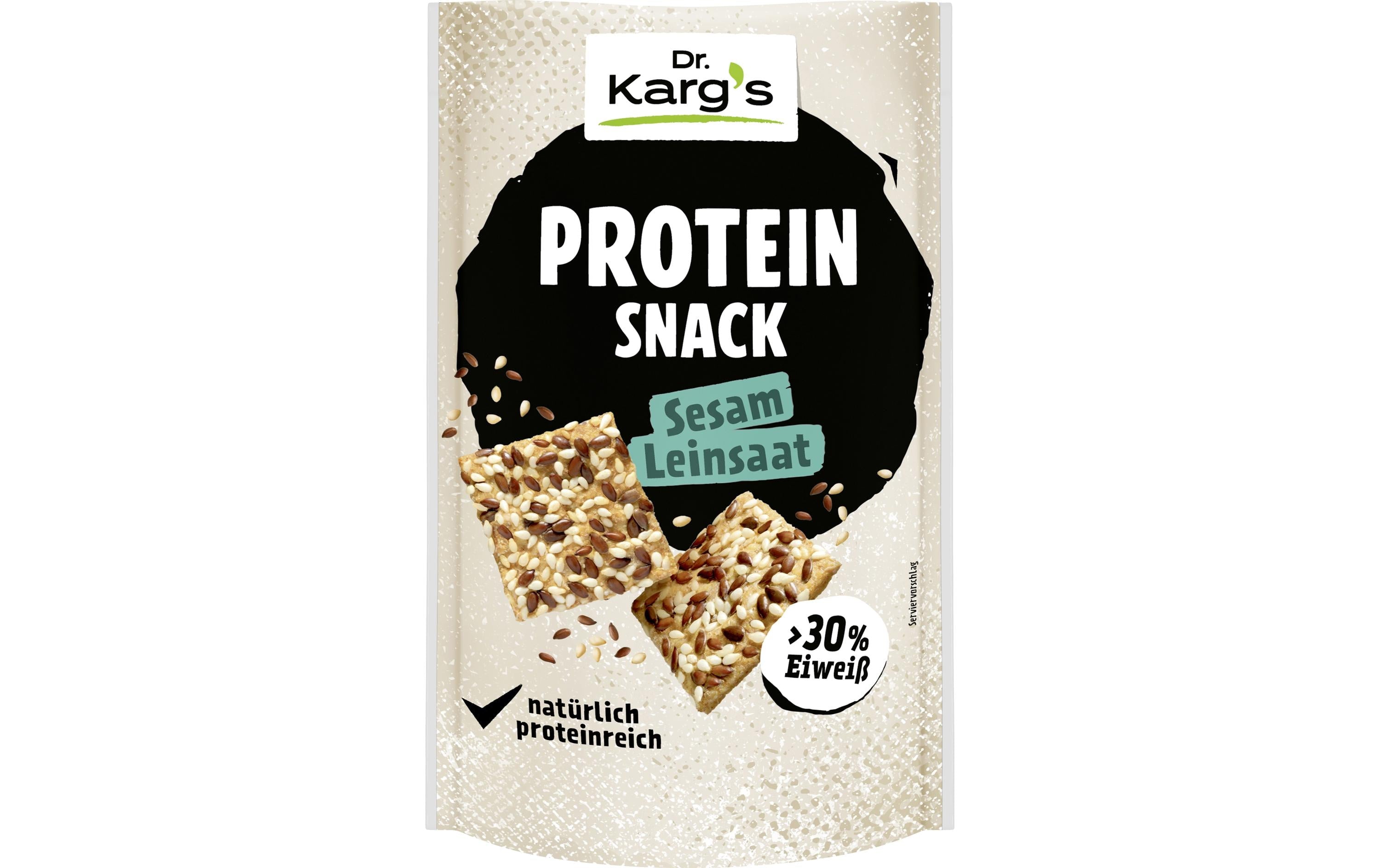 Dr. Karg's Protein Snack – Salzgebäck – Sesam & Leinsaat, vegan – 85 g
