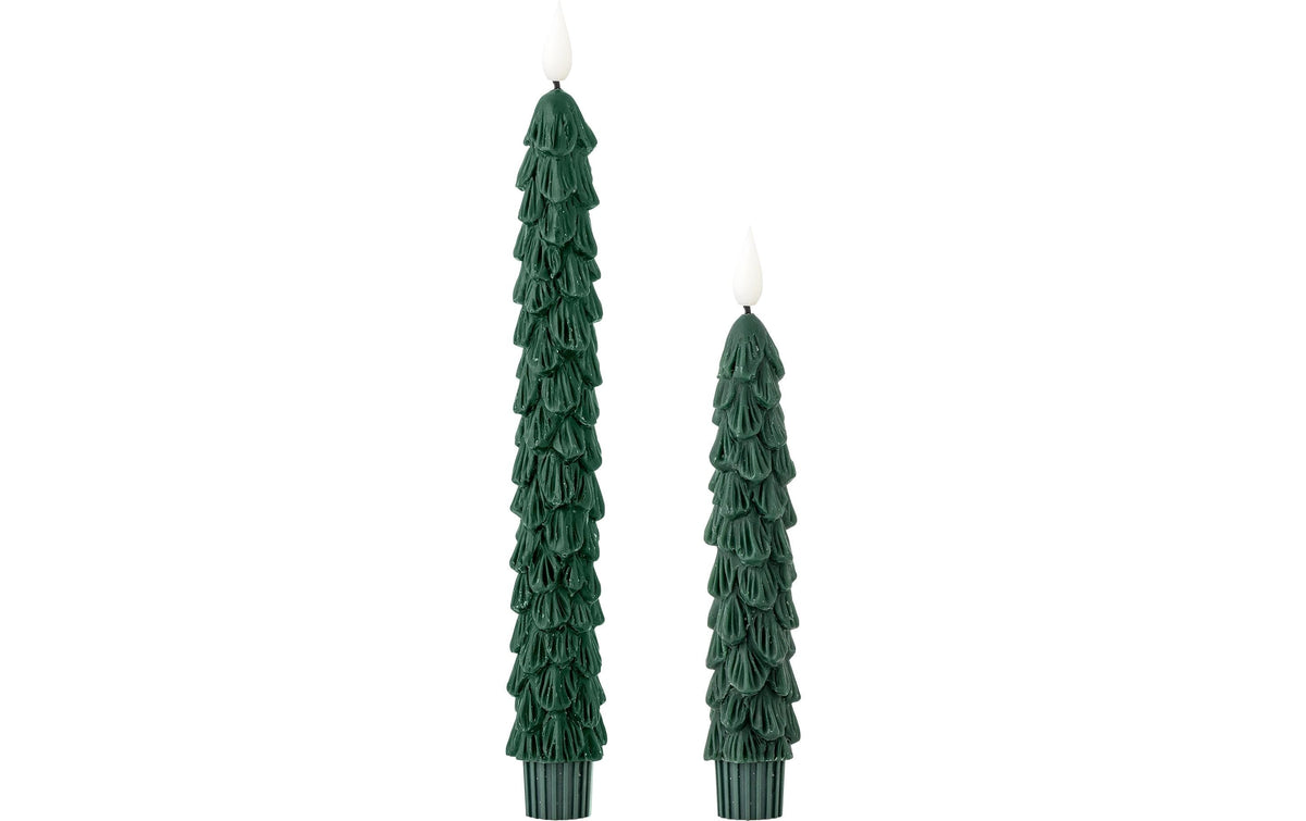 Bloomingville Weihnachtskerze (LED) – 2-teilig – Ø 2,2 × 18,5 & 24,5 cm – mehrfarbig
