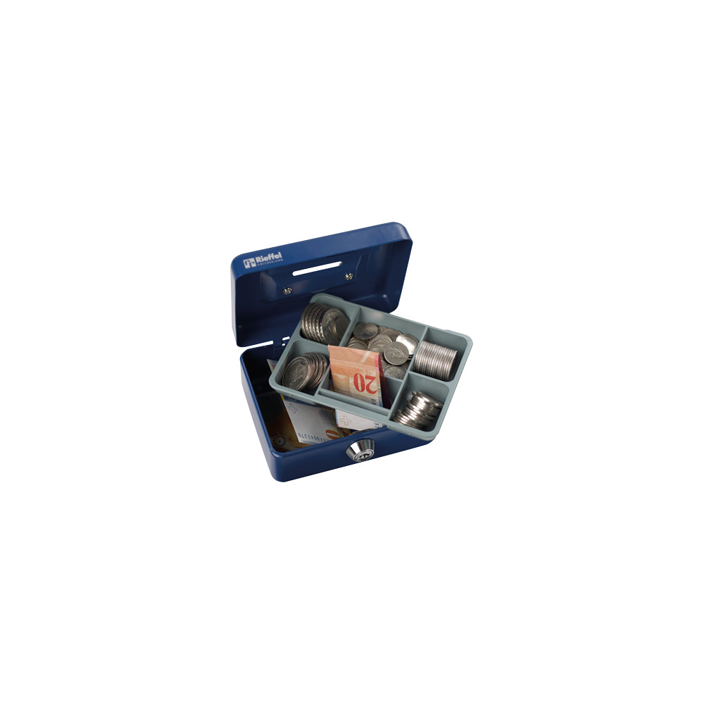 Rieffel KIKA A15470 – Geldkassette mit Einwurfschlitz, 110 × 125 × 60 mm, Blau