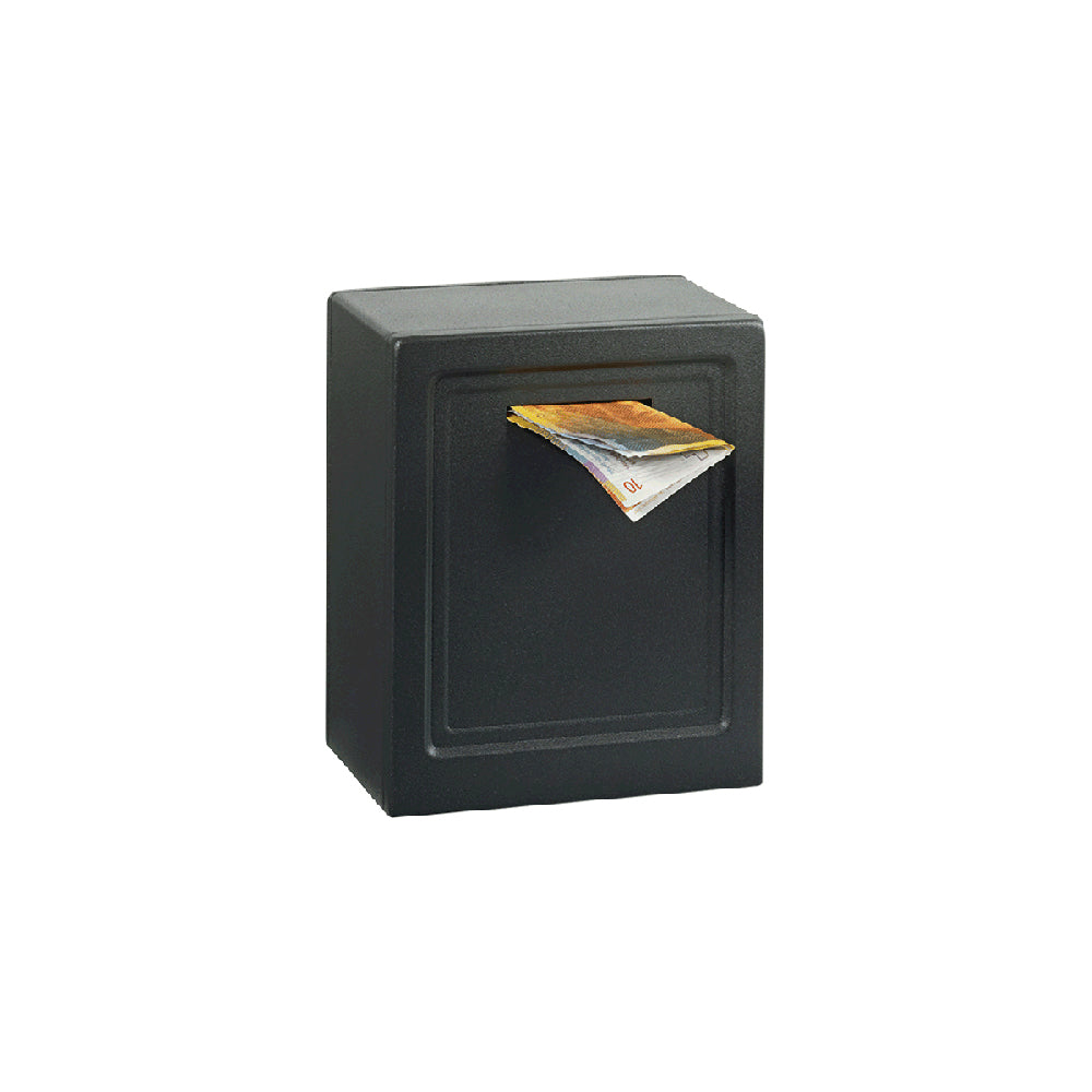 Rieffel Spardose – mit Zahlenschloss, Stahl, Anthrazit, 110 × 135 × 80 mm
