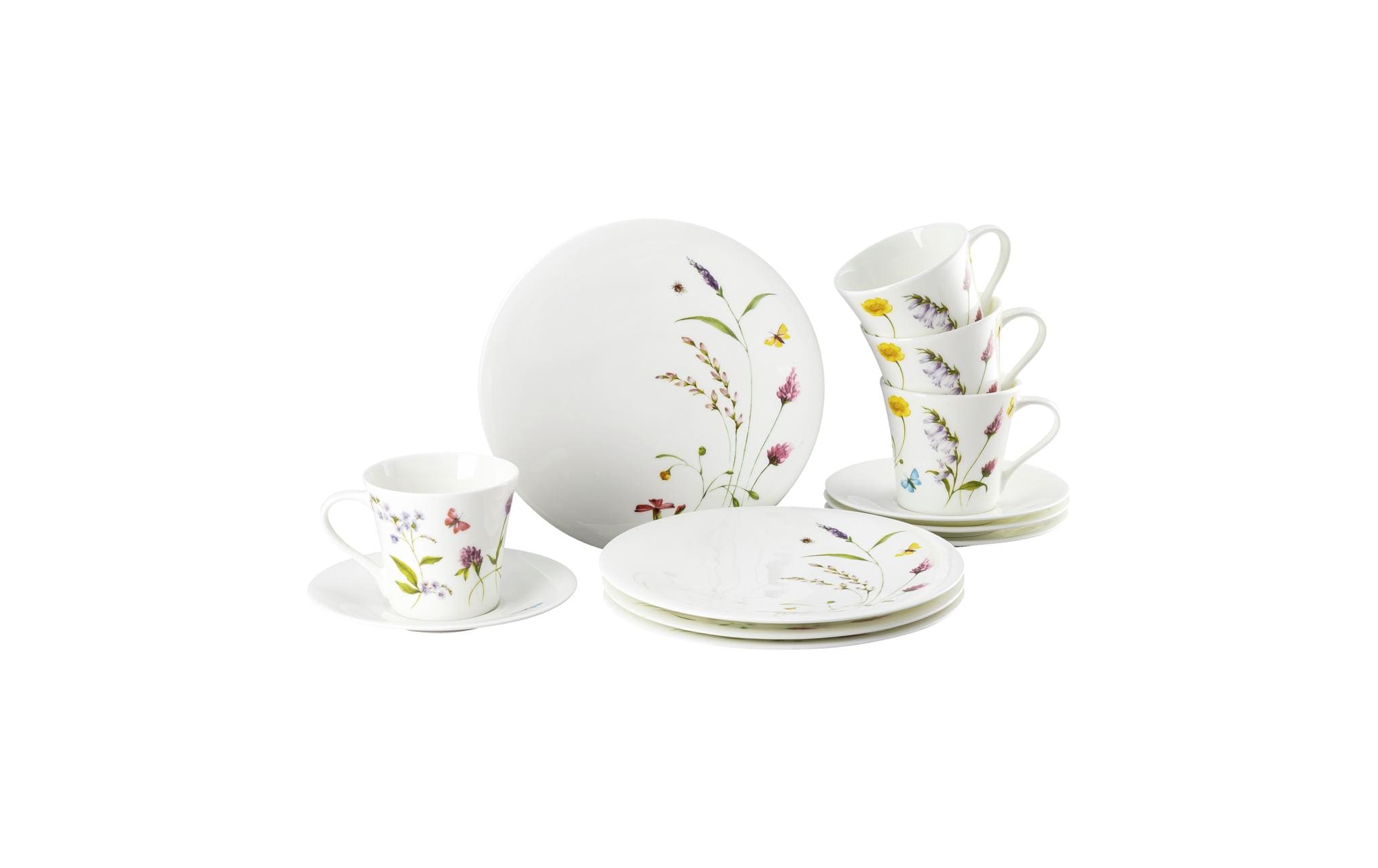Hutschenreuther Kaffee-Service – 12-teiliges Set, Porzellan, Mehrfarbig, spülmaschinenfest, mikrowellengeeignet