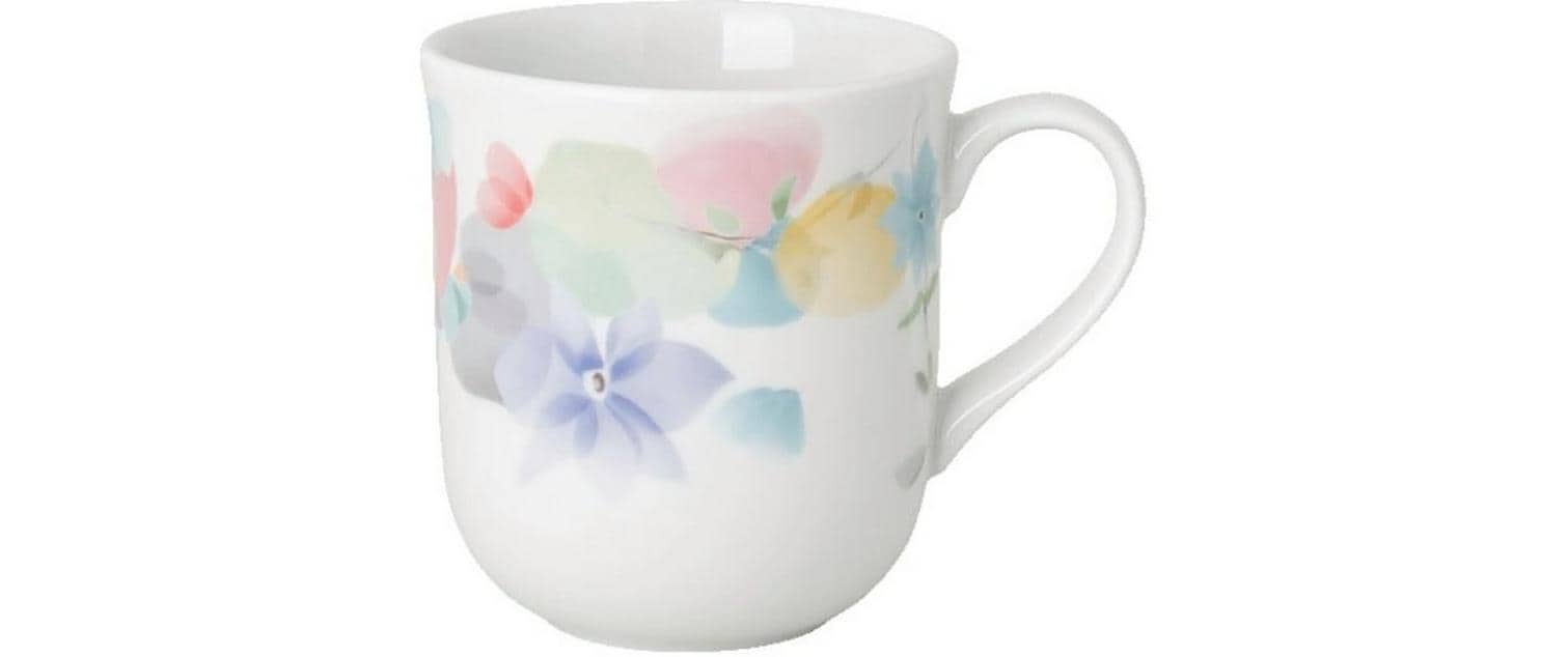 Hutschenreuther Tasse – 400 ml, Porzellan, Eisblau/Weiss, mit Henkel