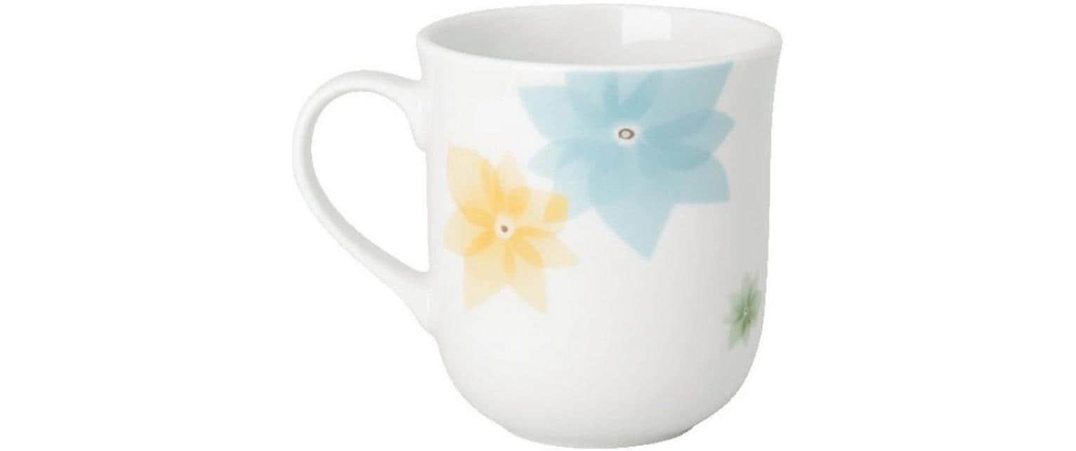 Hutschenreuther Tasse – 400 ml, Porzellan, Altrosa/Weiss, mit Henkel
