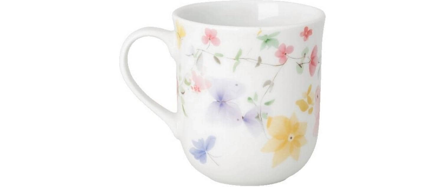 Hutschenreuther Tasse – 400 ml, Porzellan, mehrfarbig/weiss, mit Henkel