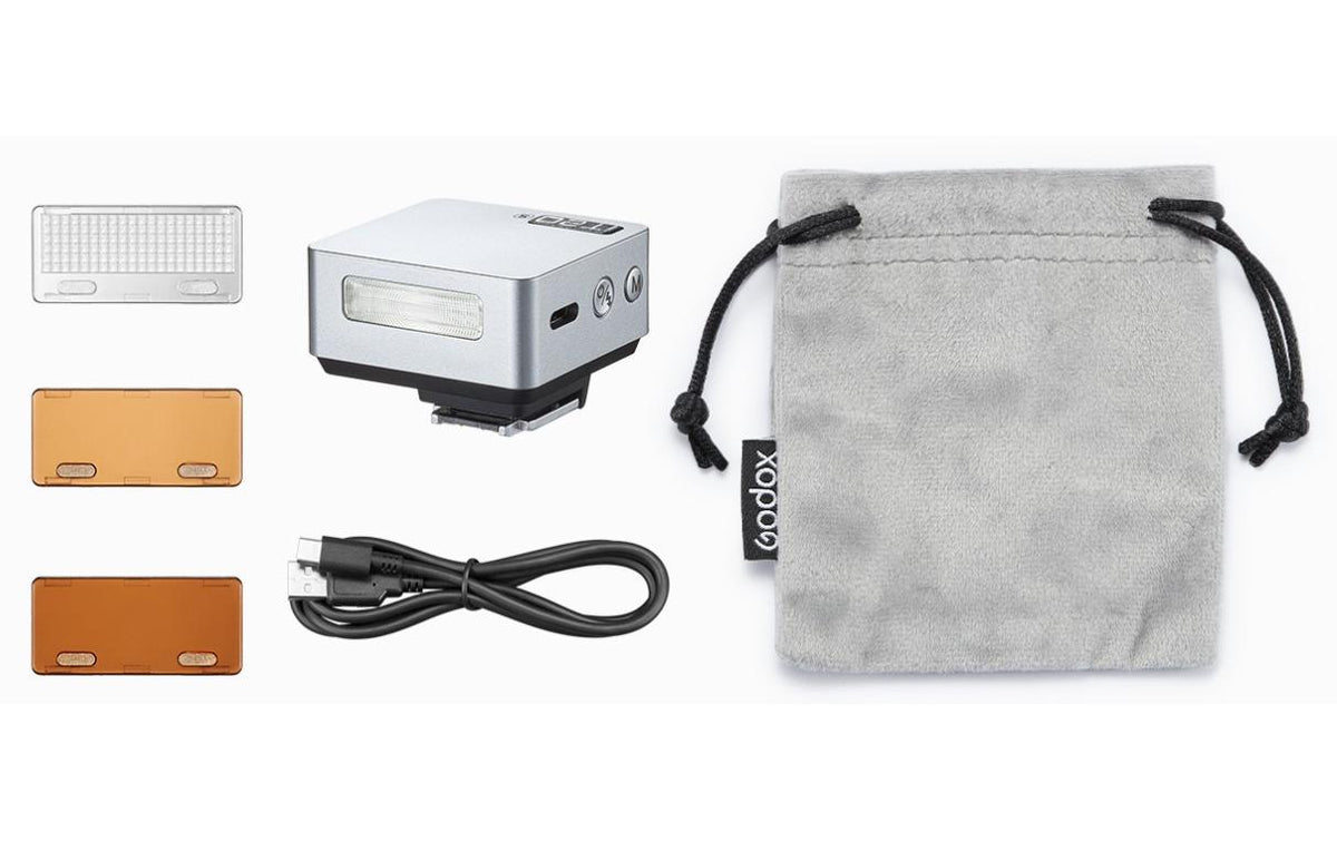 Godox iT20 S iFlash Aufsteckblitz – TTL, Leitzahl 10, 700 Blitze/Ladung, 1,5 s – für Sony – Silber
